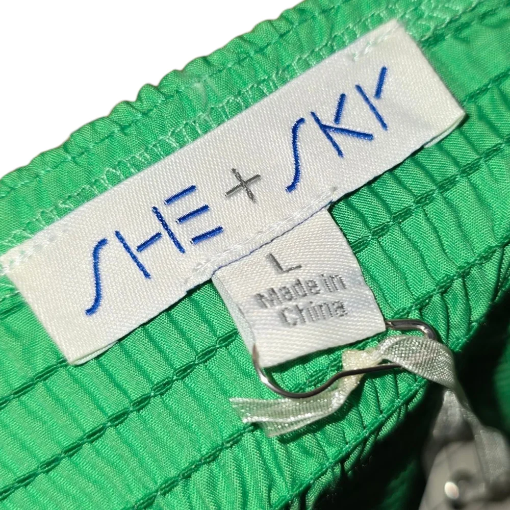 She+Sky Green Ruffled Sleeveless Dress - Picture 6 of 7